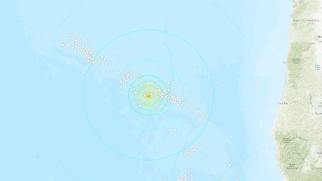 USGS Quake Map - USGS graphic